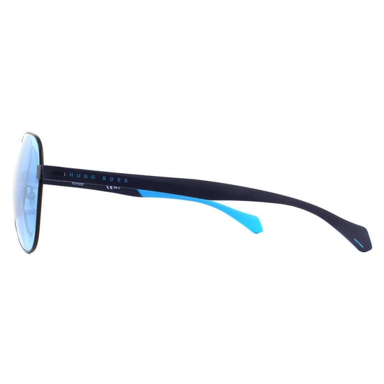 Hugo Boss Aviator Gafas de sol de espejo azul mate para hombre - Image 3
