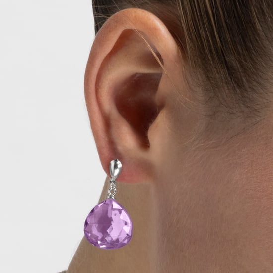 Pendientes Luxenter, zoqoyi de plata de ley 925 y circonita morganita acabado baño rodio - Image 3