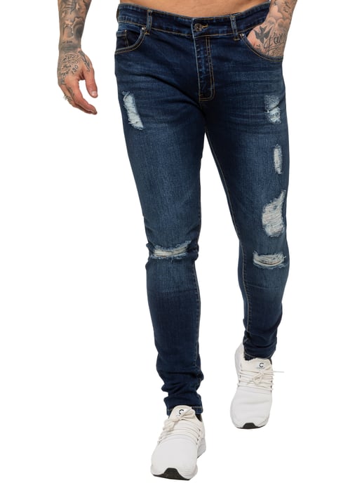 Vaqueros Enzo Skinny Ripped para hombre - Image 3
