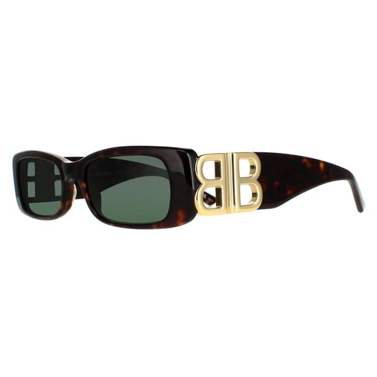 Balenciaga rectángulo señoras oscuro havana verde bb0096s - Image 2
