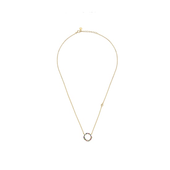 Collar Luxenter de Plata de Ley 925 con Circonita Multicolor acabado en oro amarillo de 18K - Thilak - Image 3