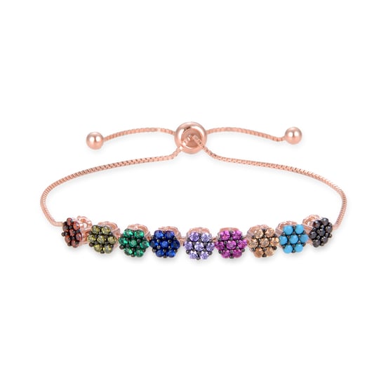 Pulsera Luxenter jusit de plata de ley 925 y circonita multicolor con acabado en baño oro rosa de 18 quilates - Image 1