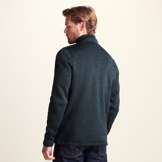 Cresswell Mens Knitlook Fleece Jacket Dark Indigo Marl - Image 2