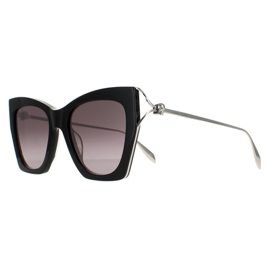 Alexander McQueen Cat Eye Señoras Negro Plata Gris Gradiente AM0375S - Image 2
