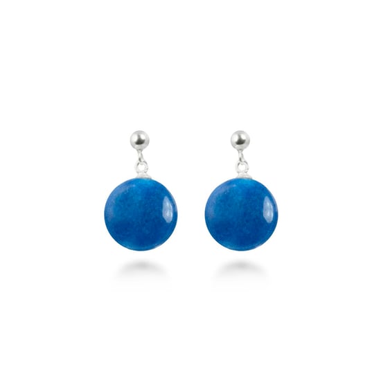 Pendientes Luxenter, kenitna de aleación de metal y agata azul oscuro acabado baño rodio - Image 1