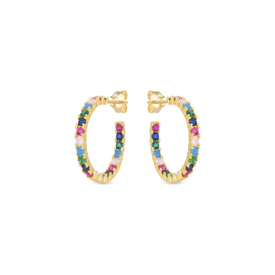 Pendientes Luxenter de Plata de Ley 925 con Circonita Multicolor acabados en oro amarillo de 18K - Azarlo - Image 3