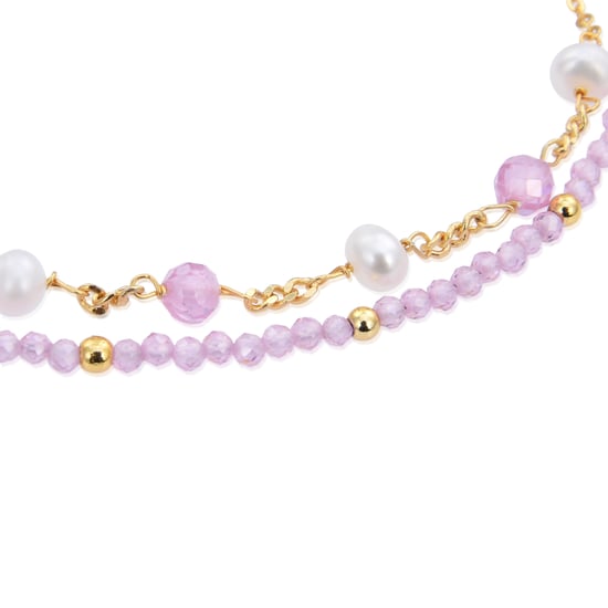 Pulsera Luxenter de Plata de Ley 925 con Cristal Rosa acabada en oro amarillo de 18K - Rius - Image 4