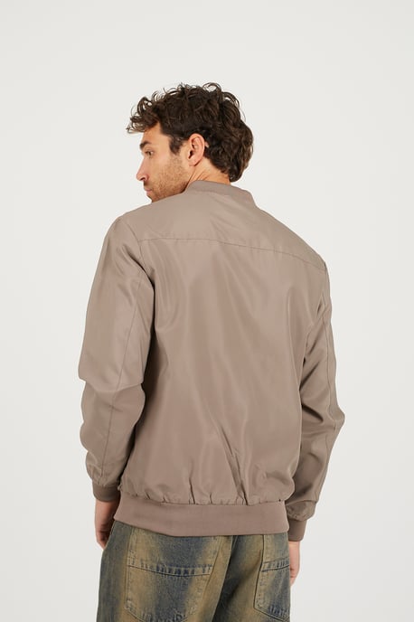 Taupe Bomber Jacket - Image 2