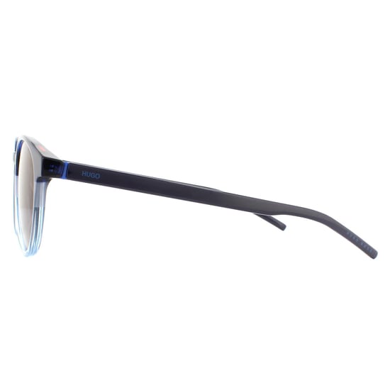 Hugo by Hugo Boss Gafas de sol redondas de espejo azul turquesa mate para hombre - Image 3