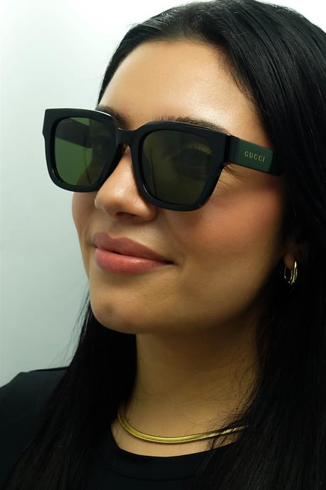Gucci Square Mens Negro con Verde y Rojo Verde GG1670SK - Image 5