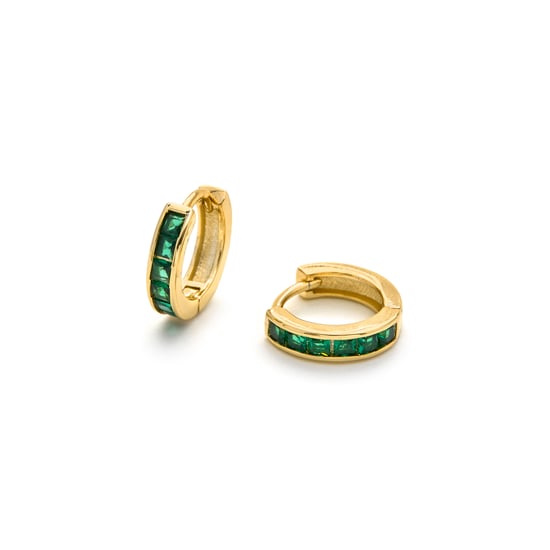 Pendientes Luxenter Wudya de Circonita Esmeralda,acabados en oro amarillo de 18 quilates - Image 5