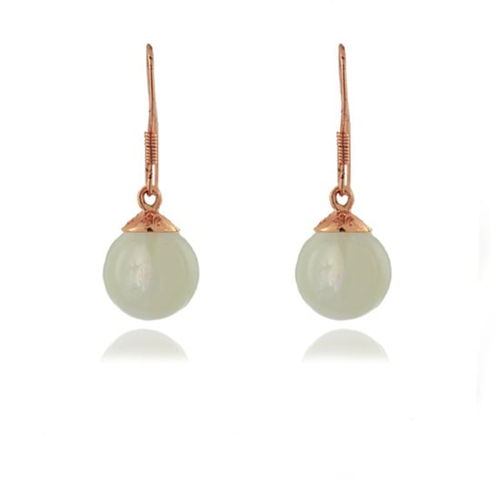 Pendientes Luxenter, yedia de plata de ley 925 y ojo de gato con acabado baño oro rosa 18K - Image 1