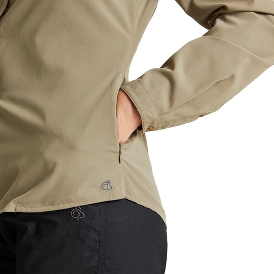 Craghoppers Womens/Ladies Expert Kiwi Long-Sleeved Shirt (Pebble) - Image 3