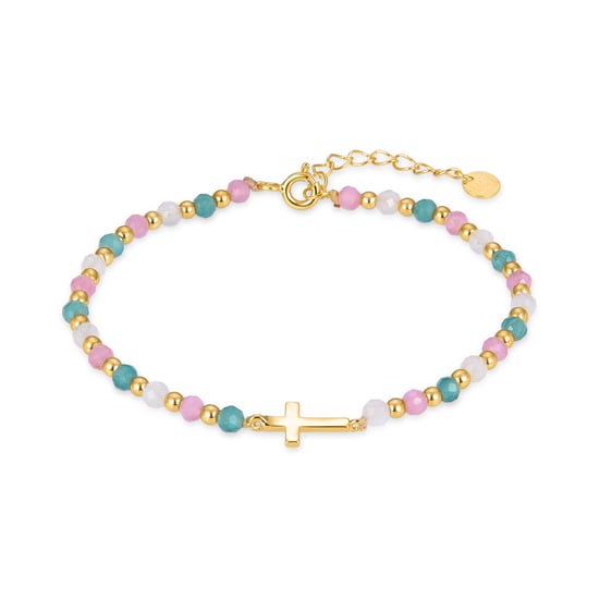 Pulsera Luxenter de Plata de Ley 925 con Cristal Multicolor acabada en oro amarillo de 18K - Liwa - Image 1