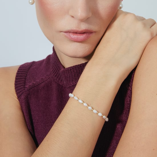 Pulsera Luxenter de Plata de Ley 925 con Perla Blanca acabada en oro amarillo de 18K - Zul - Image 2