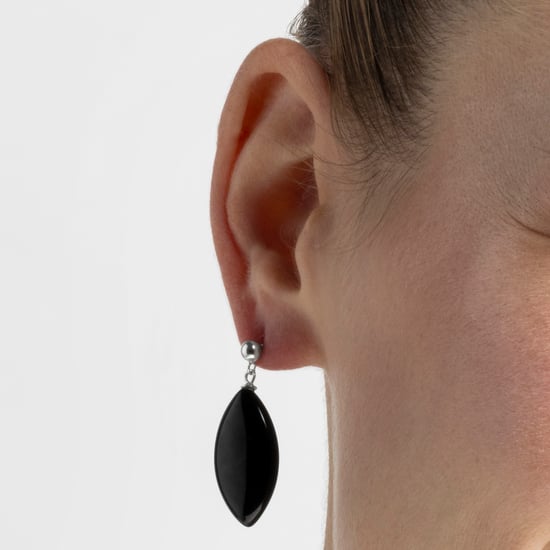 Pendientes Luxenter, ayom de plata de ley 925 y onix acabado baño rodio - Image 3