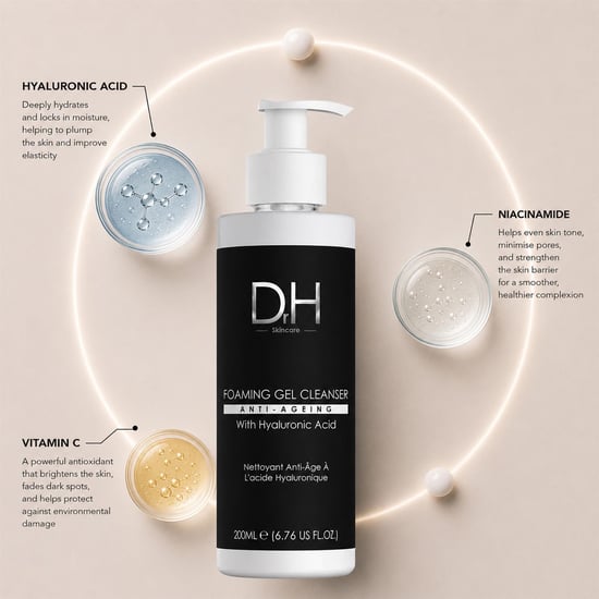 Dr H Gel limpiador espumoso antiedad avanzado con ácido hialurónico 200 ml - Image 2
