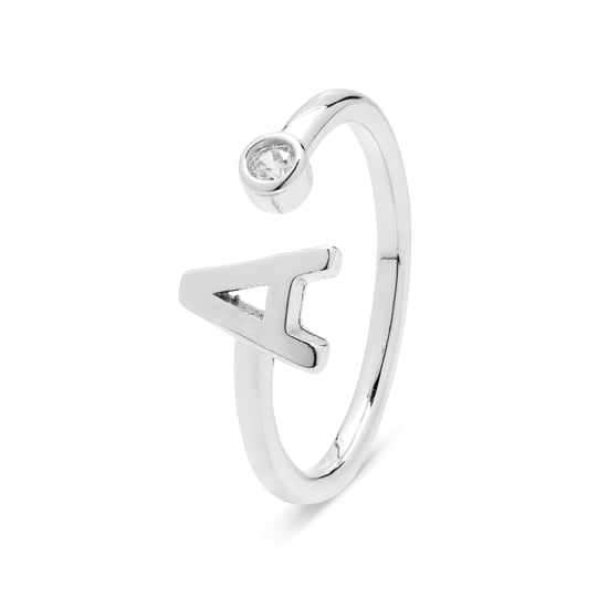 Anillo Luxenter, alphabet de plata de ley 925 y circonita brillante con acabado en baño de rodio - Image 1