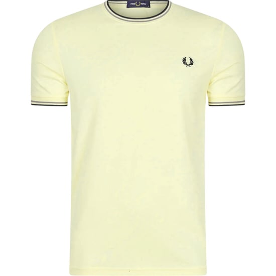 Fred Perry Twin Tipped T-Shirt In Ice Cream Yellow - Image 1