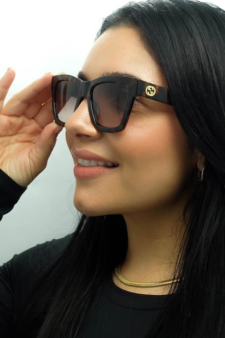 Gafas de sol Gucci Square para mujer en marrón habana con degradado GG1714S - Image 5
