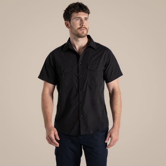 Craghoppers Mens Expert Kiwi Short-Sleeved Shirt (Black) - Image 1