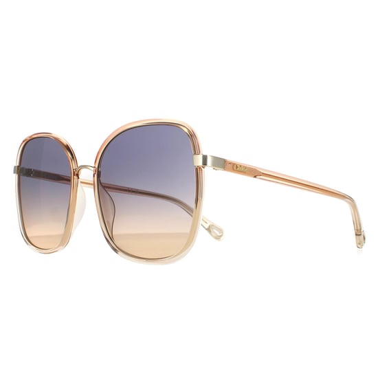 Gafas de sol Chloe CH0031S Franky 004 Cristal naranja difuminado y degradado de azul dorado a marrón - Image 2