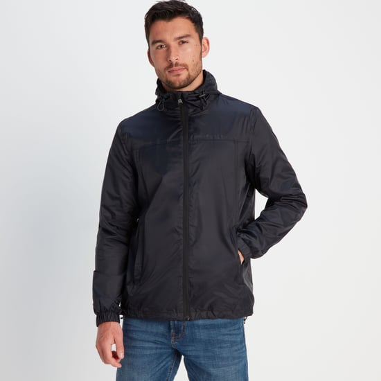 Craven Mens Waterproof Packaway Jacket Black - Image 1