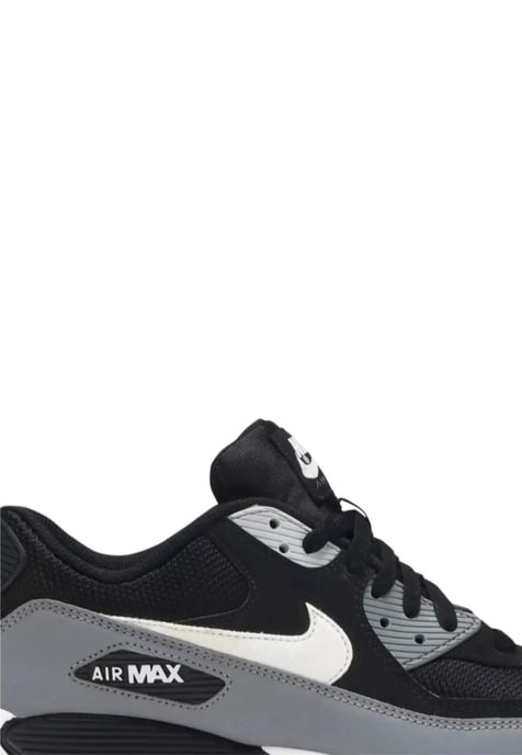 Men's Nike Air Max 90 Casual Shoes in Black/Cool Grey - Image 4