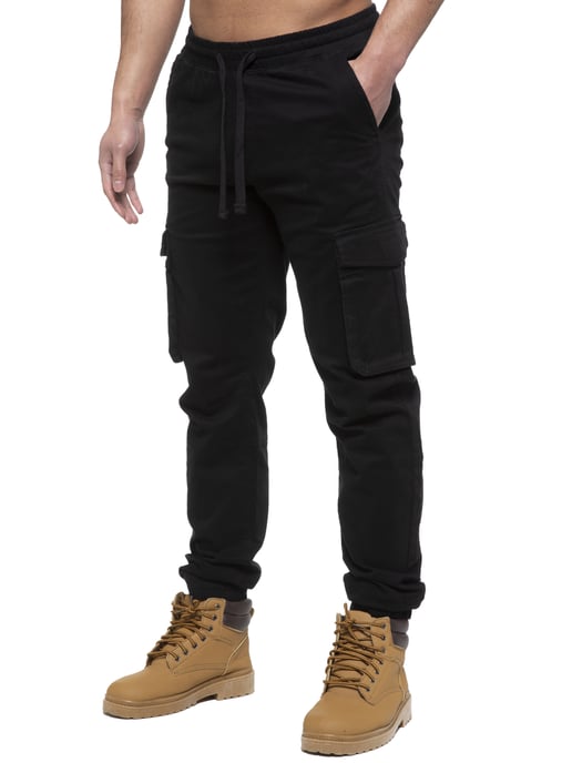 Enzo | Vaqueros Cargo Jogger para Hombre - Negro - Image 1
