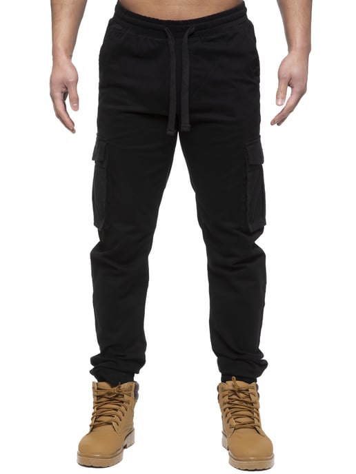 Enzo | Vaqueros Cargo Jogger para Hombre - Negro - Image 3