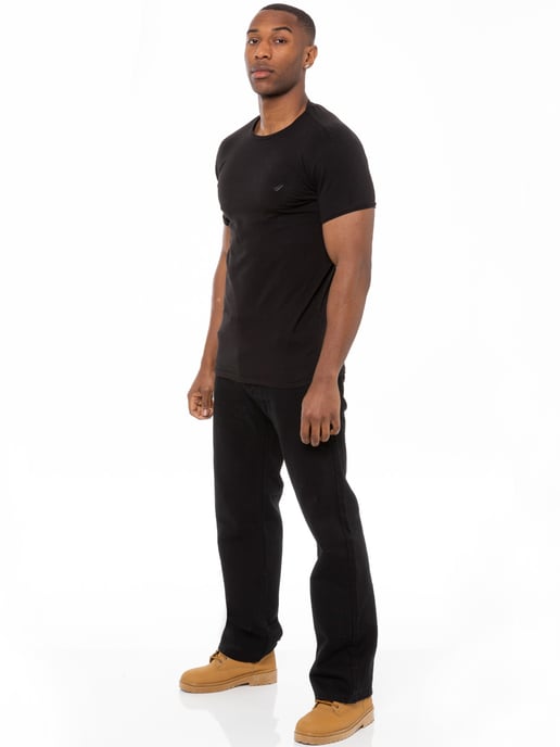 Enzo | Vaqueros de corte recto para hombre con cinturón - Negro - Image 5