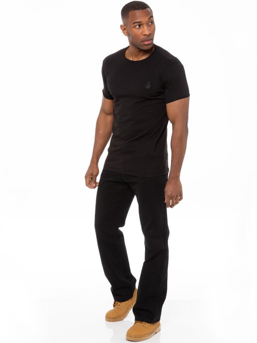 Enzo | Vaqueros de corte recto para hombre con cinturón - Negro - Image 6