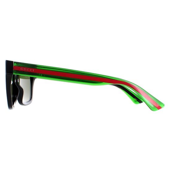 Gucci GG0001SN 002 negro y verde con raya roja gafas de sol verdes - Image 3