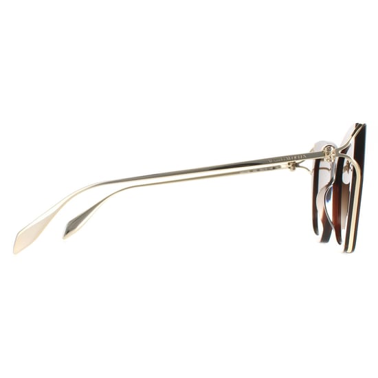 Alexander McQueen Cat Eye Señoras Marrón Oro Marrón Gradiente AM0375S - Image 4