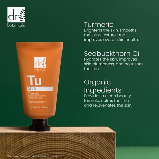 Dr. Botanicals Mascarilla de tratamiento antiedad reparadora con cúrcuma avanzada, superalimento, 30 ml. - Image 2