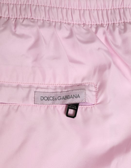 Bañador de Hombre Dolce & Gabbana en Nylon Rosa con Logo y Franjas Laterales - Image 6