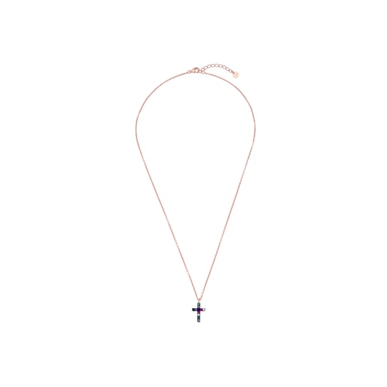 Collar Luxenter kon de plata de ley 925 y circonita multicolor con acabado en baño oro rosa de 18 quilates - Image 3