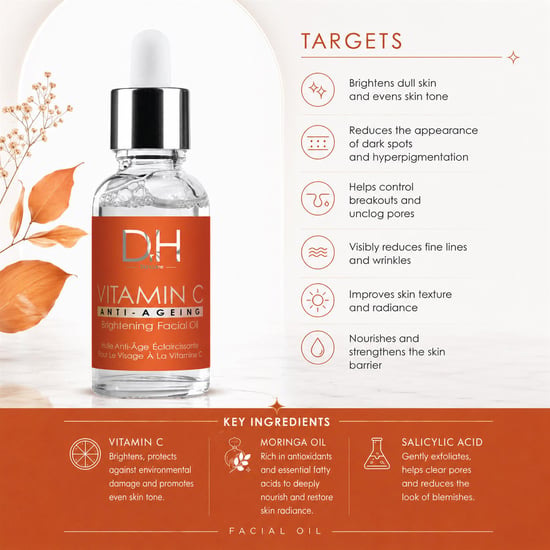 Dr H Aceite facial iluminador antiedad con vitamina C, 30 ml. - Image 5
