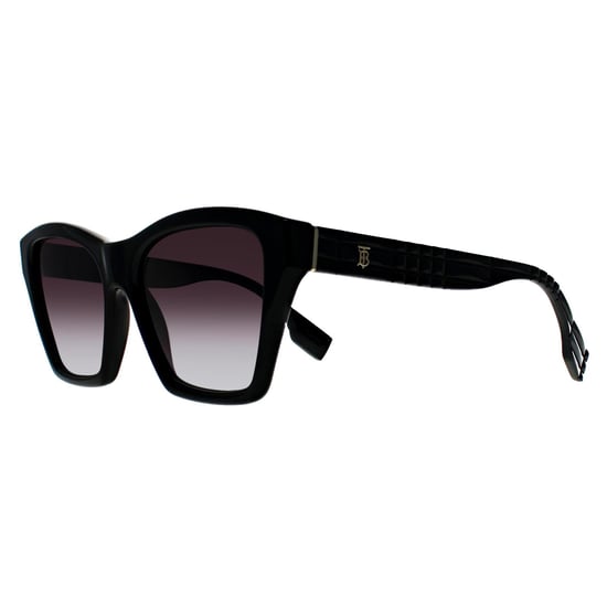 Gafas de sol Burberry con lentes en gris oscuro y textura negra - Image 2
