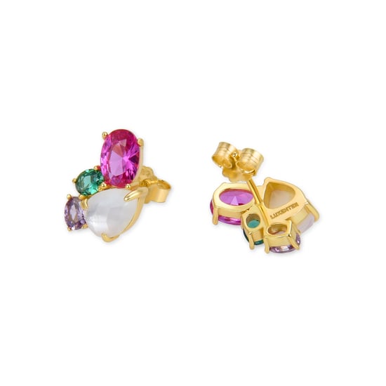 Pendientes Luxenter de Plata de Ley 925 con Cristal De Roca y Madreperla acabados en oro amarillo de 18K - Zafi - Image 6