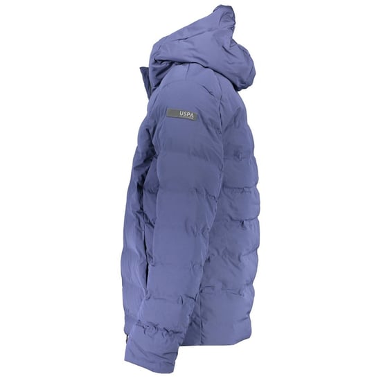 Chaqueta acolchada con capucha azul marino - Image 3