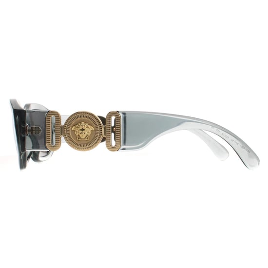 Versace rectángulo unisex transparente gris claro espejo plata ve4361 gafas de sol - Image 3