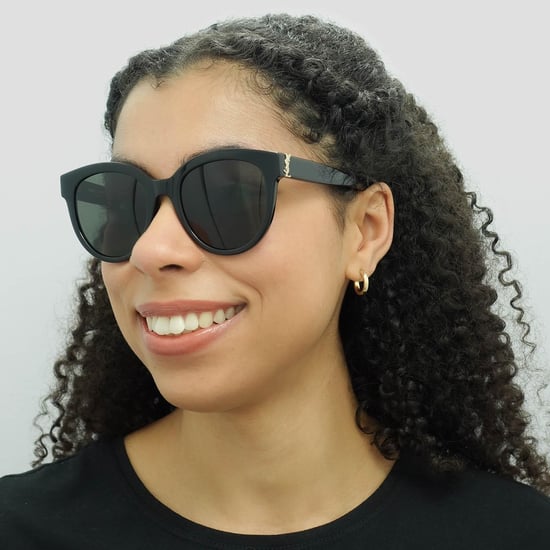 Gafas de sol redondas para mujer en negro y gris de Saint Laurent - Image 6