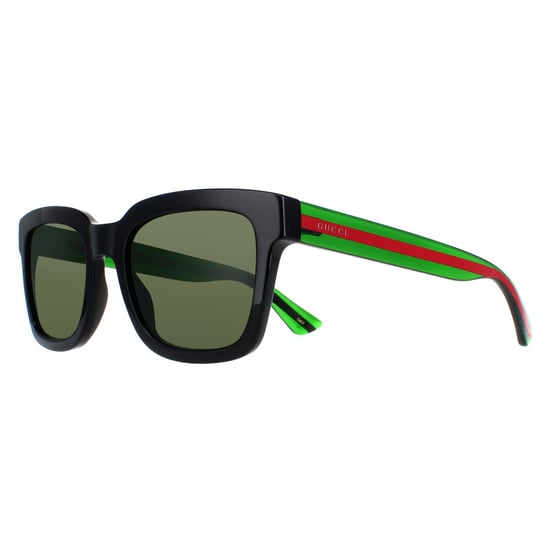 Gucci GG0001SN 002 negro y verde con raya roja gafas de sol verdes - Image 2