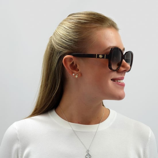 Gafas de sol Gucci Butterfly para mujer en marrón Havana con degradado. - Image 5