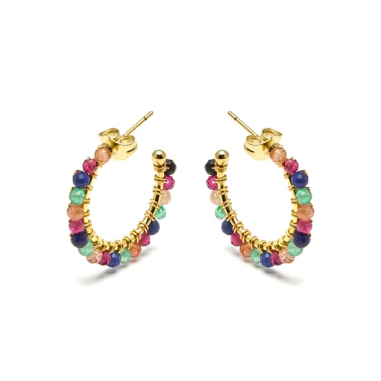 Pendientes Luxenter, Aiel Cristal Multicolor acabado en Oro amarillo de 18 quilates - Image 3