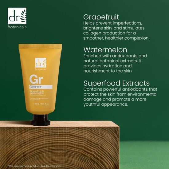 Dr. Botanicals Limpiador facial refrescante antiedad avanzado de pomelo y sandía, 30 ml. - Image 2
