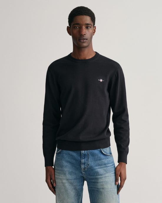 GANT Mens Classic Cotton Crew Neck Jumper - Image 1