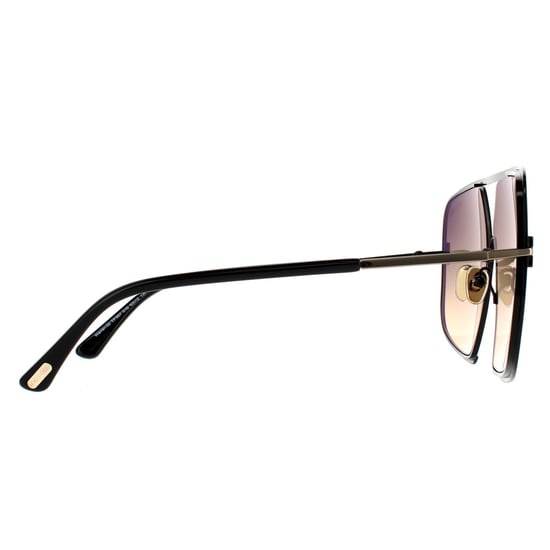 Tom Ford Aviador Masculino Brillante Negro Humo Gradiente - Image 4