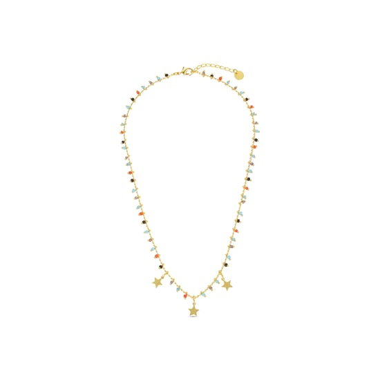 Collar Luxenter de Plata de Ley 925 con Cuarzo Hidrotermal Multicolor acabado en oro amarillo de 18K - Beos - Image 3